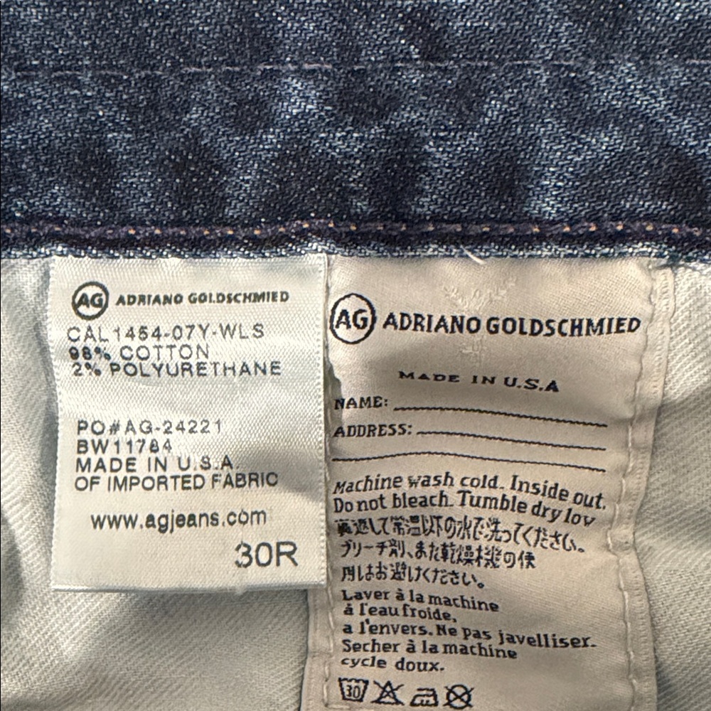 AG Adriano Goldschmied Beau Slouchy Skinny High Rise Jeans Dark Wash 30 - Picture 11 of 13